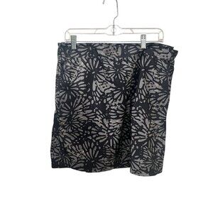 Ripstick Shirbori Black & Gray Floral Women's Skirt Hawaii Wrap Skirt size large